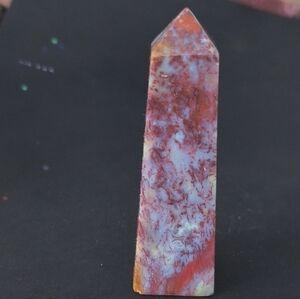 Red Moss Agate Crystal Tower